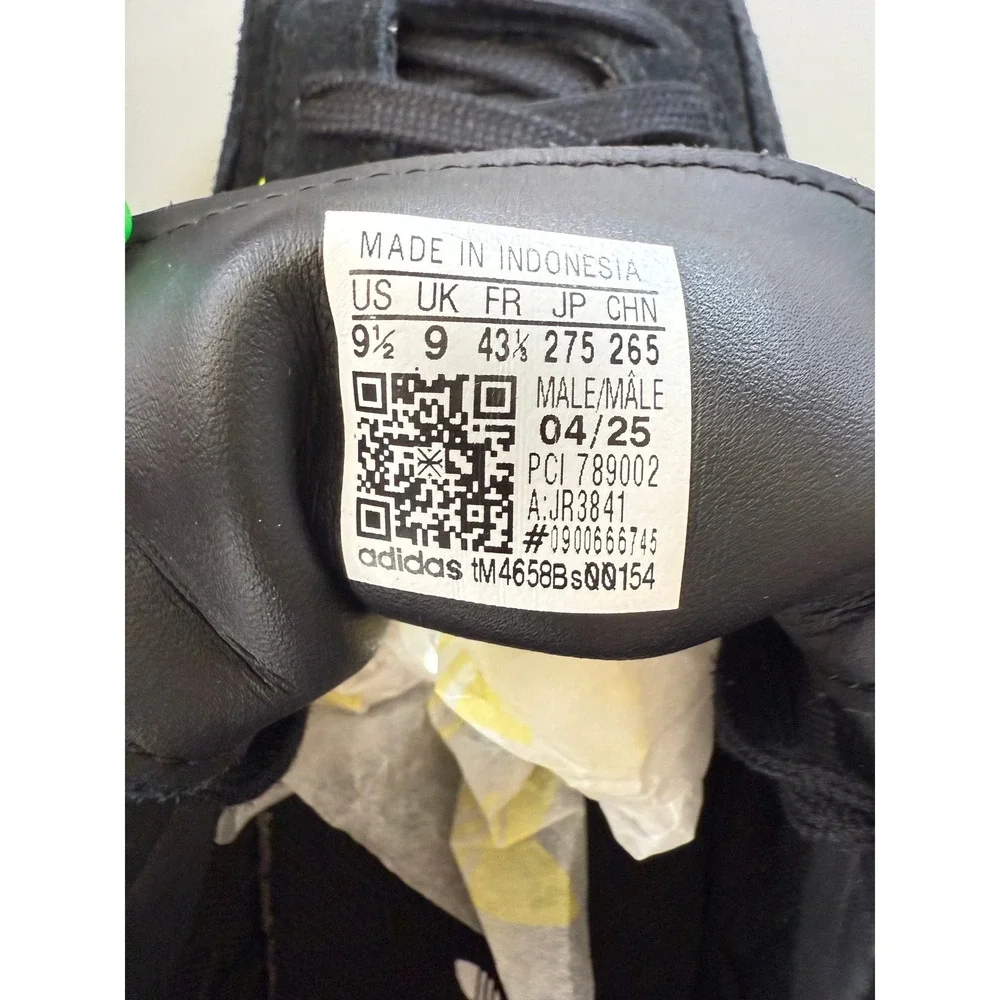 Adidas Originals Gazelle Indoor Black‎ Solar Yellow Sneakers 2025 Men US 9.5 NWB - Picture 4 of 10